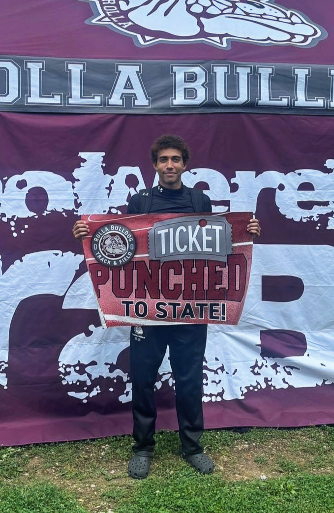 Senior Tyeson Elliott heads to State in the High Jump.