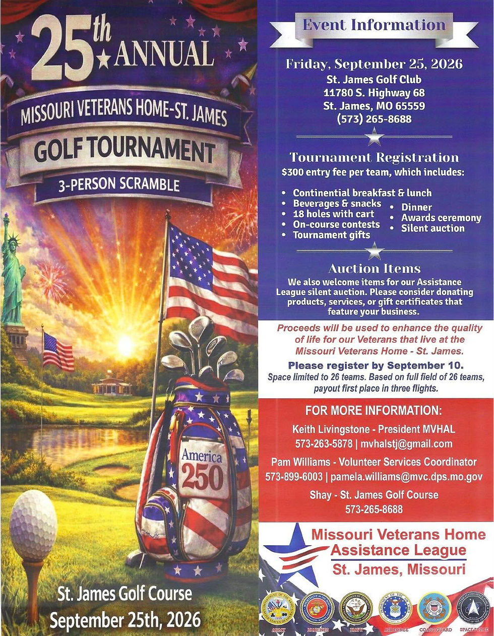 25th Annual Missouri Veterans Home - St. James Golf Tournament