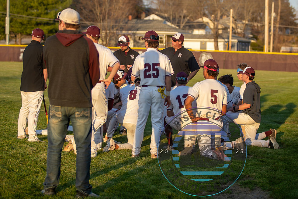 Coach Hohe with a post game talk at an earlier game. (Photo courtesy of Chrissy Clardy Photography)