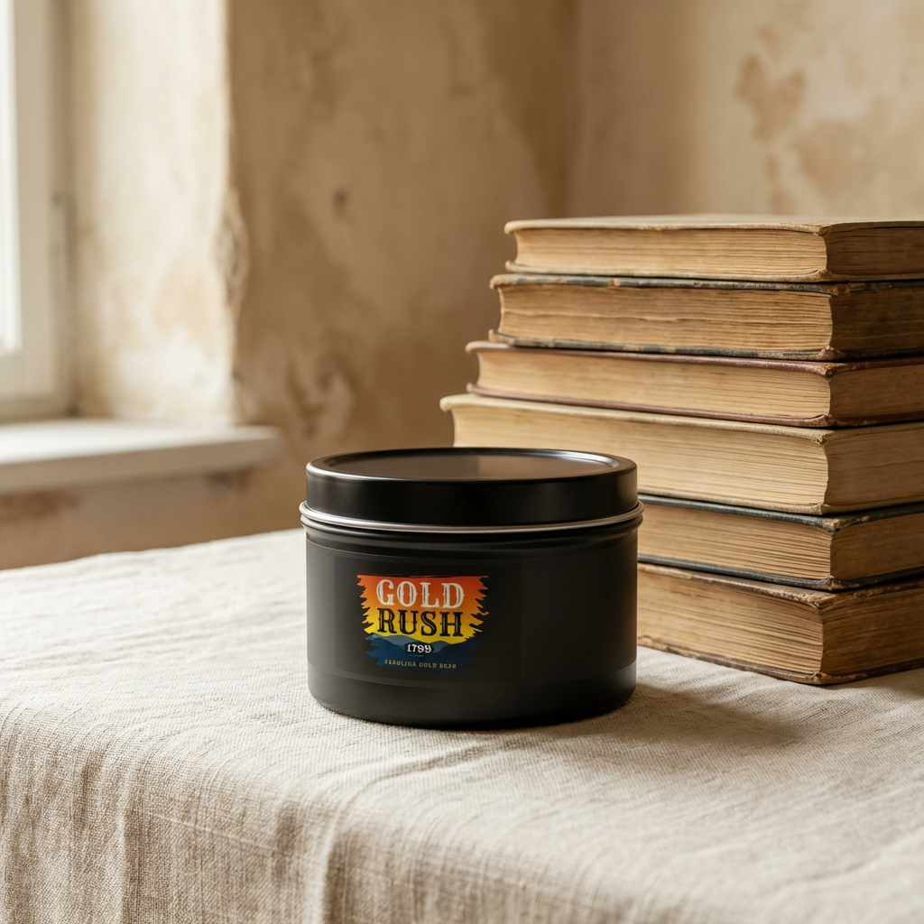 Gold Rush Scented Tin Candle — Evergreen Candle