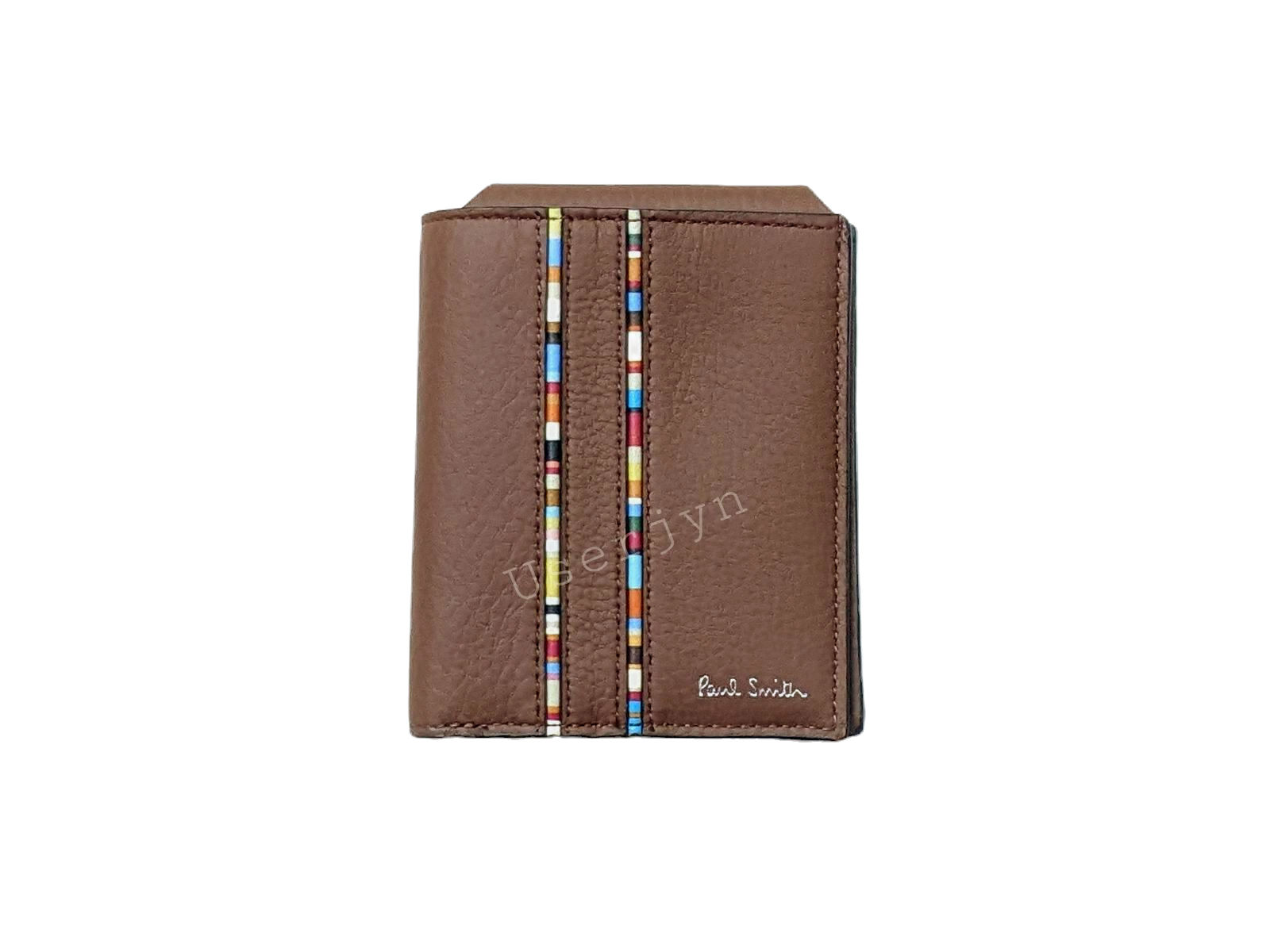 Paul Smith Tan Leather Signature Stripe Piping Billfold Pouch Wallet RRP £230