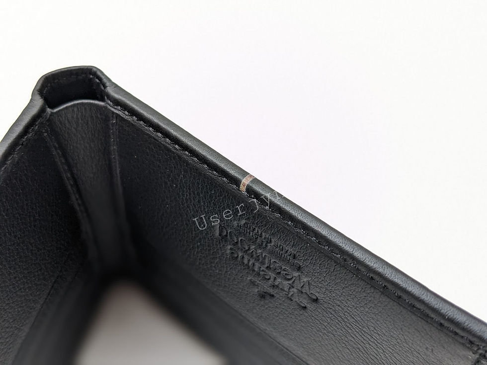 縮圖：Inside view of a black leather wallet with User 11 text (Userjyn).