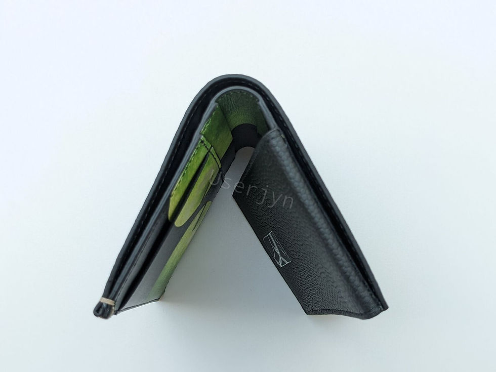 Thumbnail: Paul Smith 50th Anniversary Apple Black Tri-Fold Wallet top view