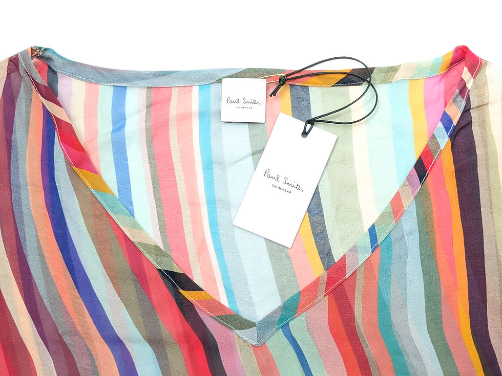 縮圖：Paul Smith Women's Signature Swirl Silk Sheer Kaftan Tunic One Size BNWT | £330