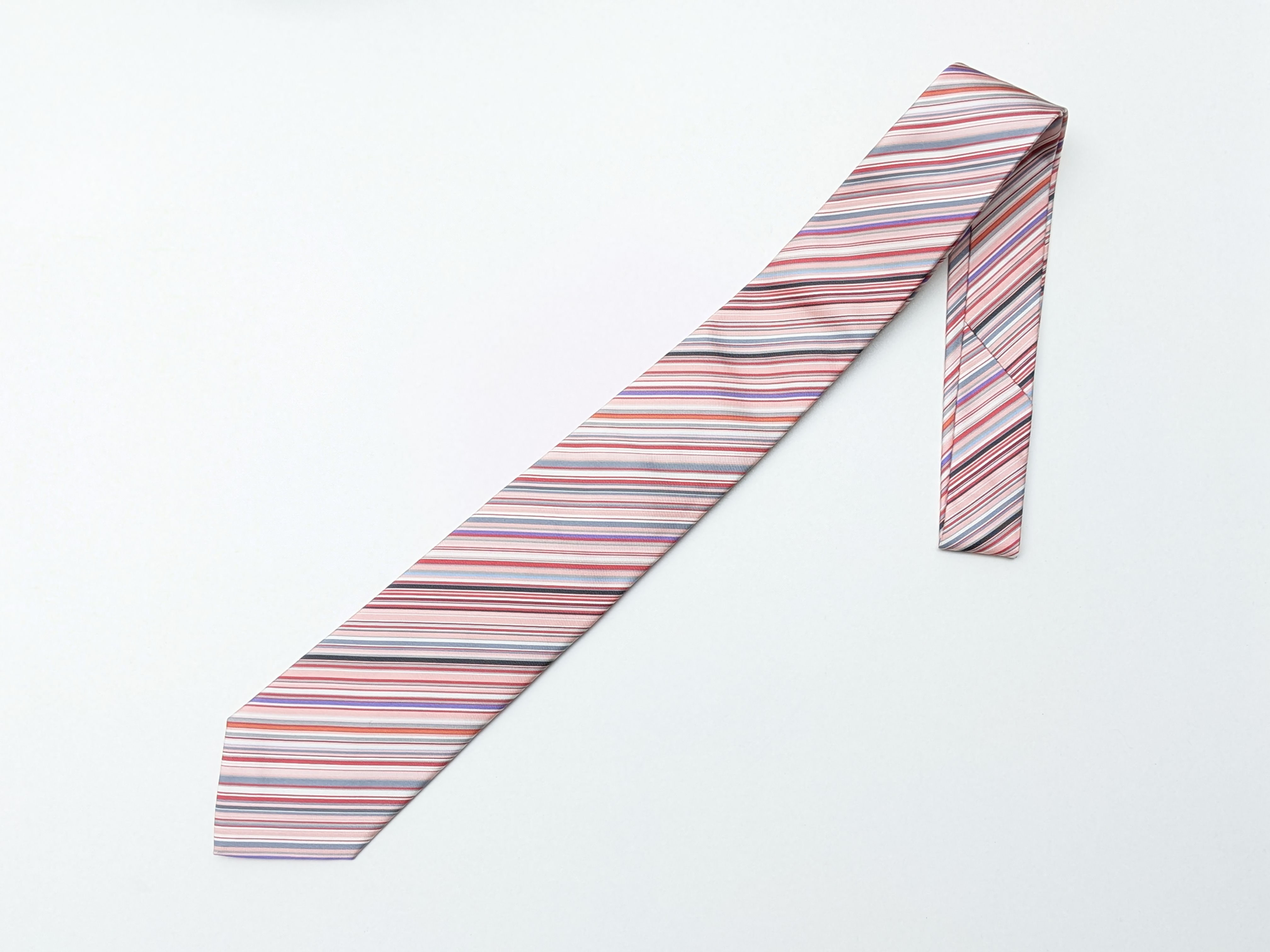 Paul Smith men's pink signature stripe silk tie