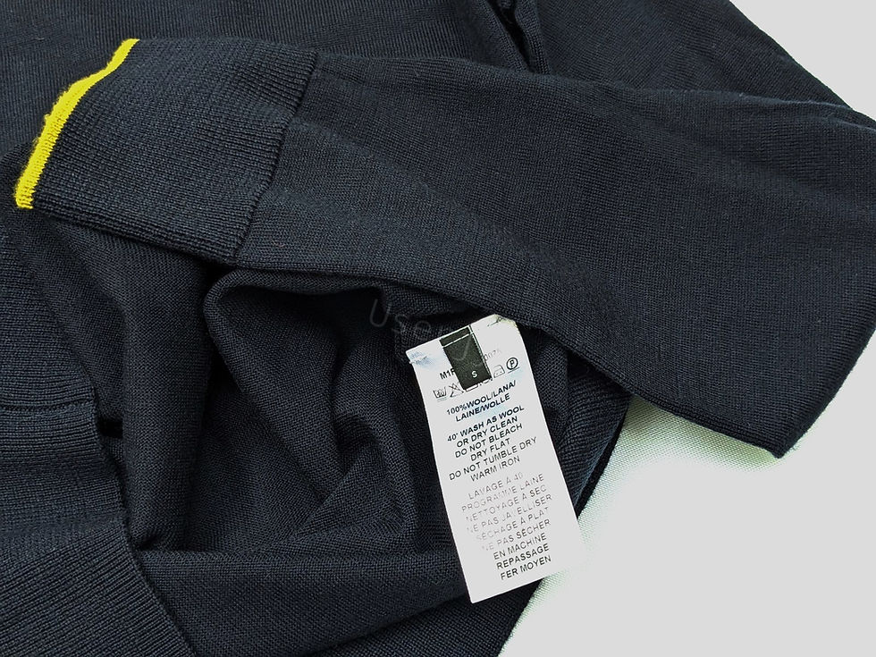 Thumbnail: Paul Smith Men's Artist Stripe Navy Wool Sweater with labels