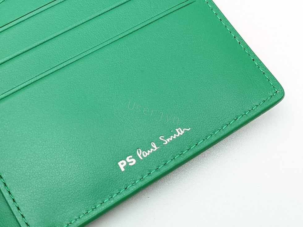Thumbnail: Paul Smith Zebra Patch Green Trim Leather Billfold Wallet branding