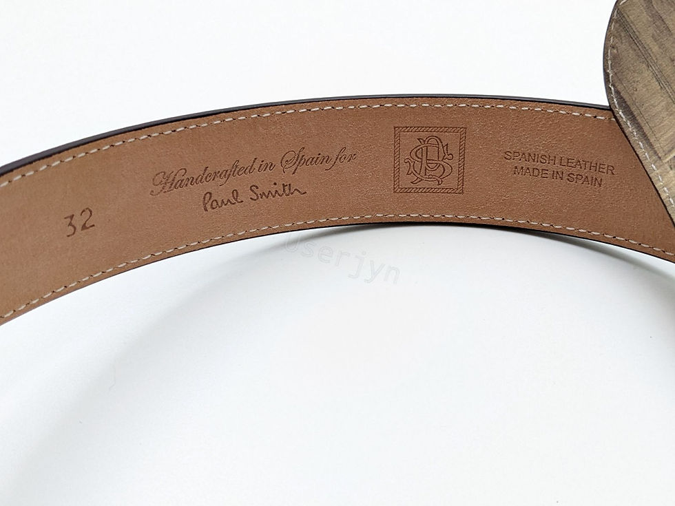 縮圖：Paul Smith Men's Mini through the Door Tip Brown Leather Belt close view