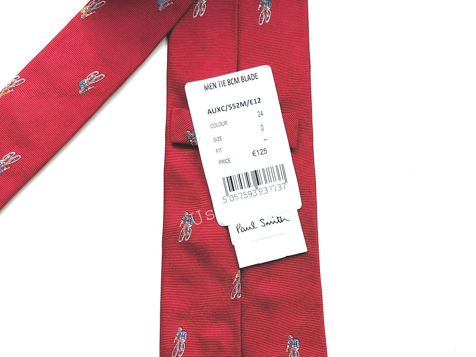 Thumbnail: Paul Smith Cyclist Embroidered Red Silk Tie with tags