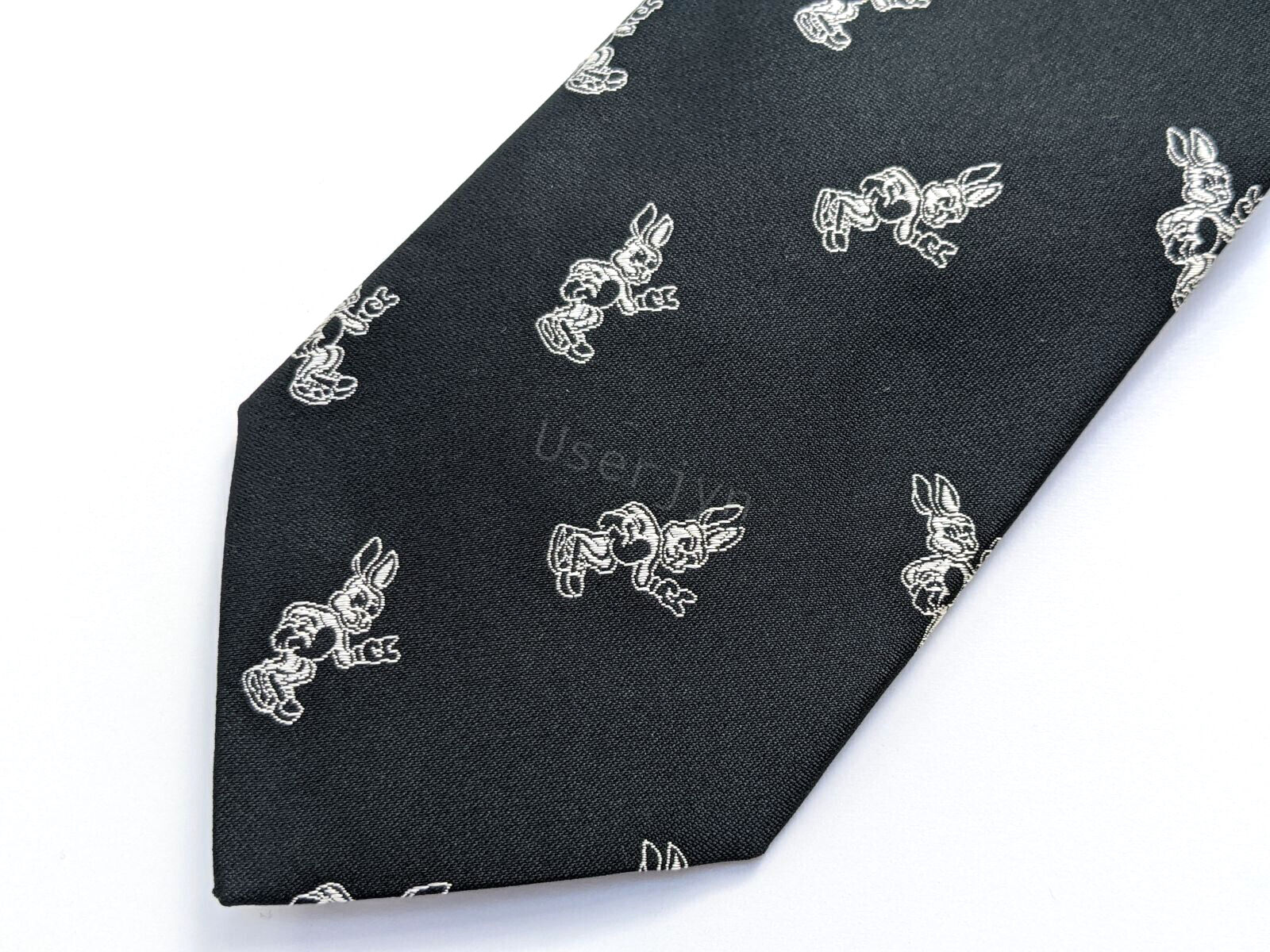 Paul Smith black tie with rabbit pattern