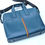 縮圖：Teal leather messenger bag with colorful stripes, showcasing elegant design details.