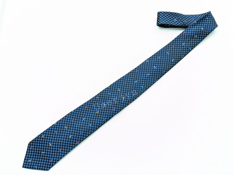 Thumbnail: Paul Smith Multicoloured Paul Smith Logo Embroidered Navy Tie full length view