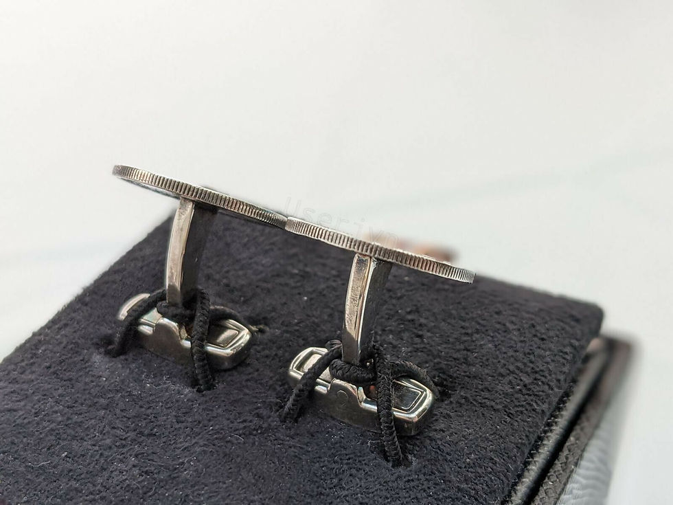 縮圖：Paul Smith Use in Emergency Coin Sixpence Cufflinks top view