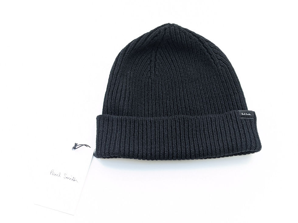 縮圖：Paul Smith black cashmere ribbed beanie