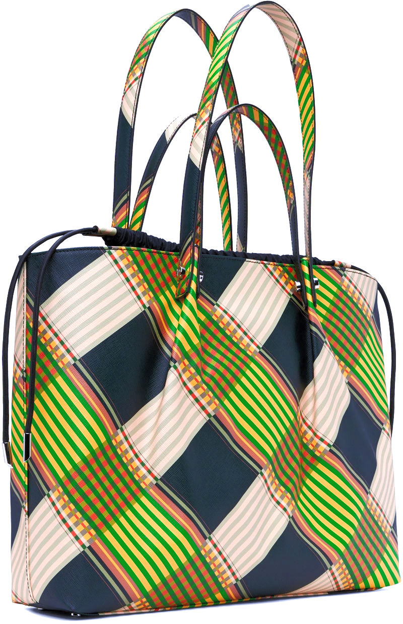 Vivienne Westwood Combat Tartan Orb Tina Tote Bag, striking design,