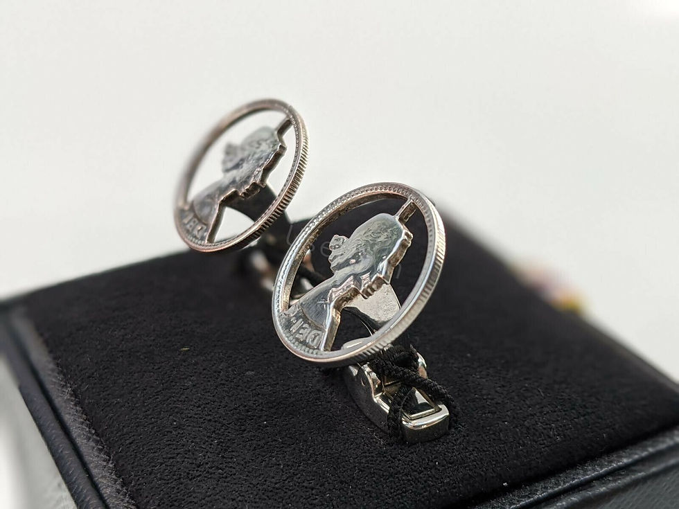 縮圖：Paul Smith Cut-out Coin Sixpence Cufflinks side view