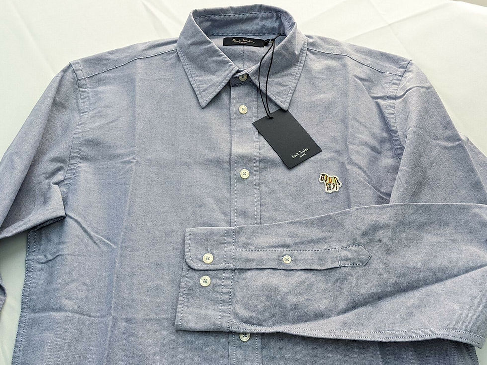 縮圖：Paul Smith Men's PS Jeans Multi Stripe Zebra Patch Shirt sleeve view