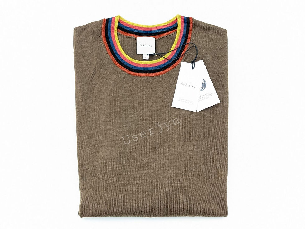 Paul Smith Men's Signature Artist Stripe Collar Merino Wool Sweater