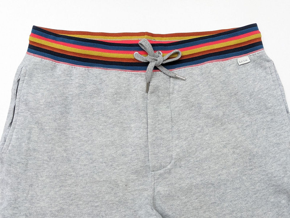 Paul Smith Grey Artist Stripe Waist Jersey Joggers Lounge Pants front view