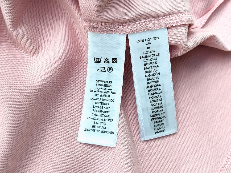 縮圖：Care label with 100% cotton and washing instructions