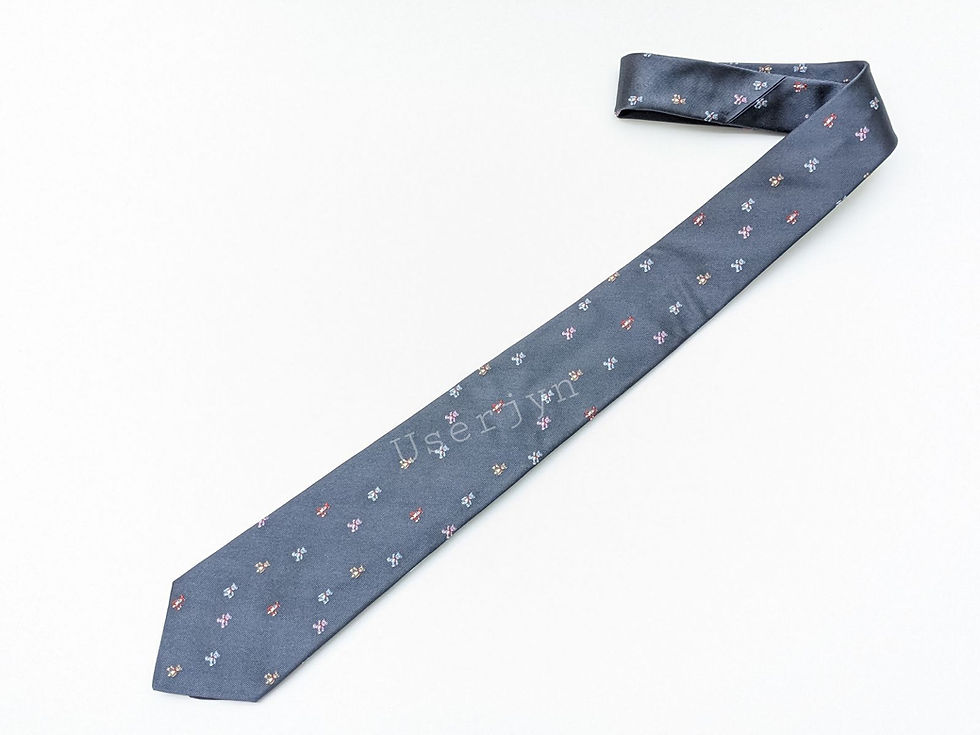 Paul Smith Multicoloured Teddy Bear Embroidered Grey Tie overview