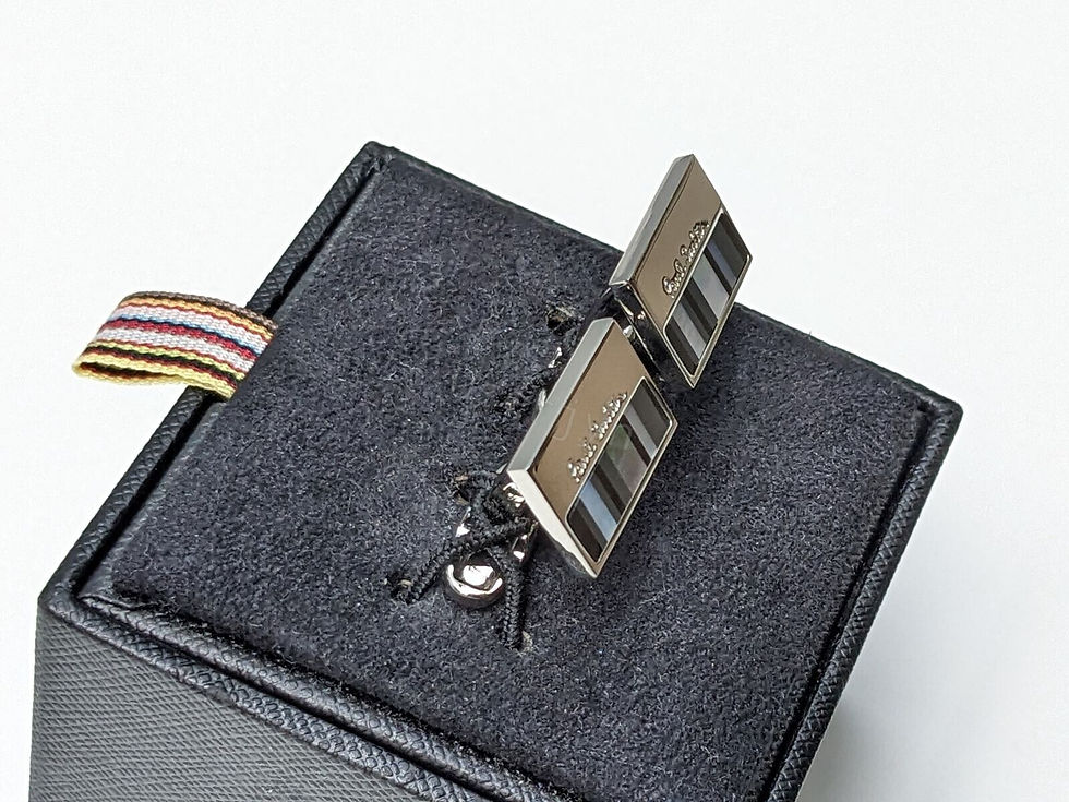 Thumbnail: Paul Smith Signature Stripe Mother of Pearl Cufflinks from side