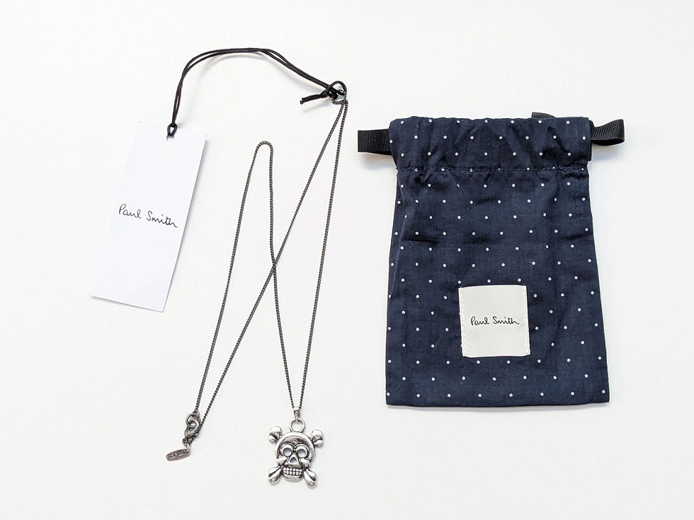 縮圖：Paul Smith skull and crossbones necklace with navy pouch