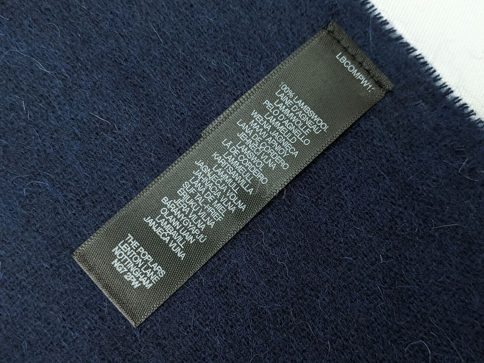 縮圖：Paul Smith Men's Navy Zebra' Patch Lambswool Scarf with a tag