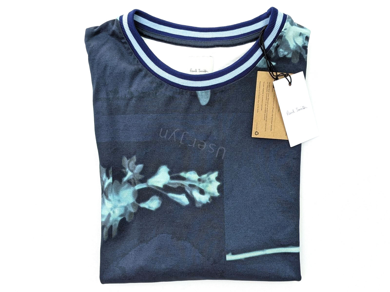 Paul Smith Men's T-shirt with floral stem pattern and tags