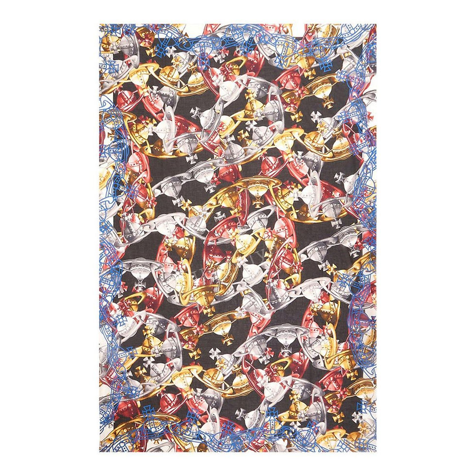 Decorative patterned fabric, Vivienne Westwood Wallet -BNWT Gold Orb Navy Leather Coin Pouch Wallet RRP: £170, with many colorful shapes.