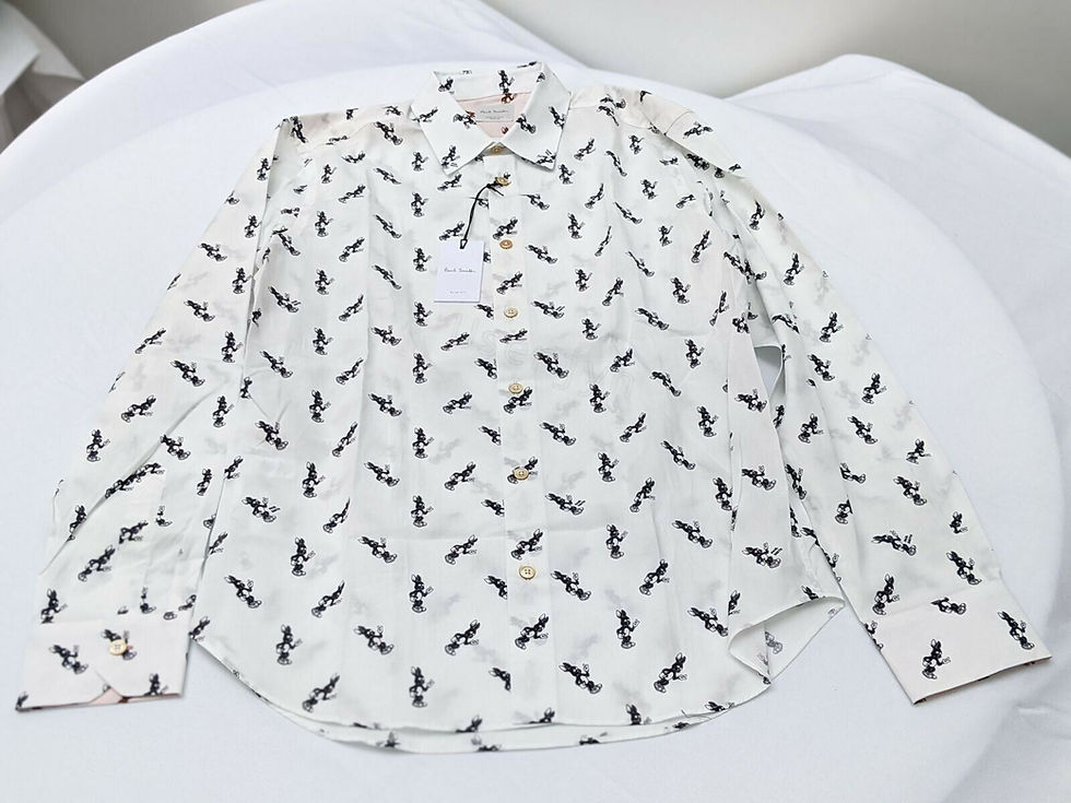 縮圖：Paul Smith Men's Mainline Slim Fit White Rabbit Bunny Shirt front view