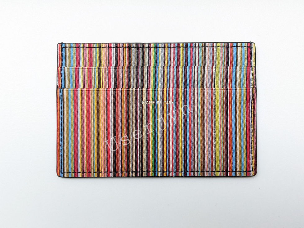 Thumbnail: Paul Smith Signature & Artist Stripe Card Holder Wallet & Socks Set Gift Box wallet view
