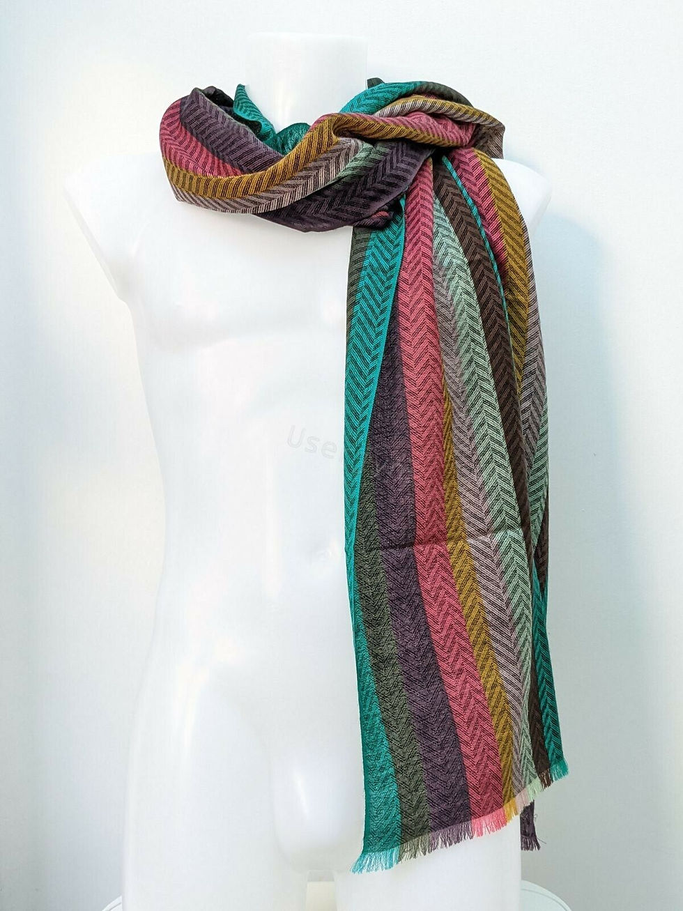 縮圖：Paul Smith Artist Stripe Herringbone Scarf versatile style