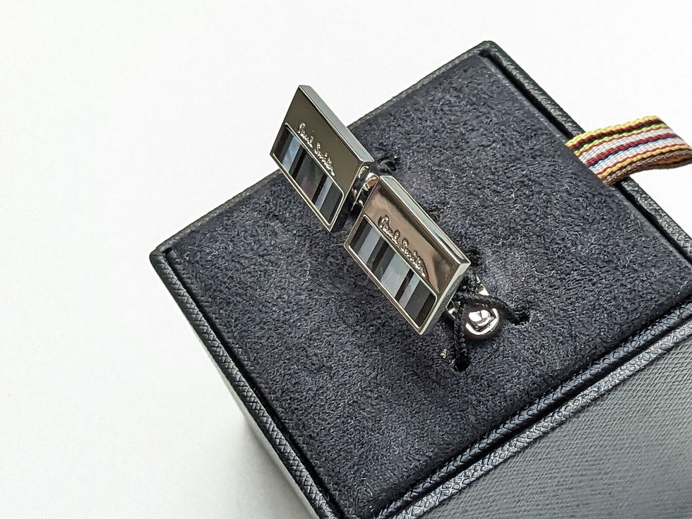 Thumbnail: Paul Smith Signature Stripe Mother of Pearl Cufflinks at side