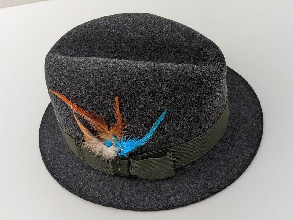 縮圖：Paul Smith Grey Wool-Felt Trilby With Feather Trilby Hat side view