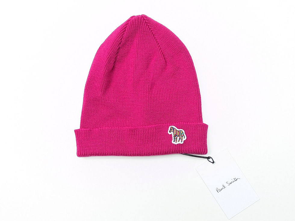 縮圖：Paul Smith Women's Zebra Logo Fuchsia Beanie Hat overview