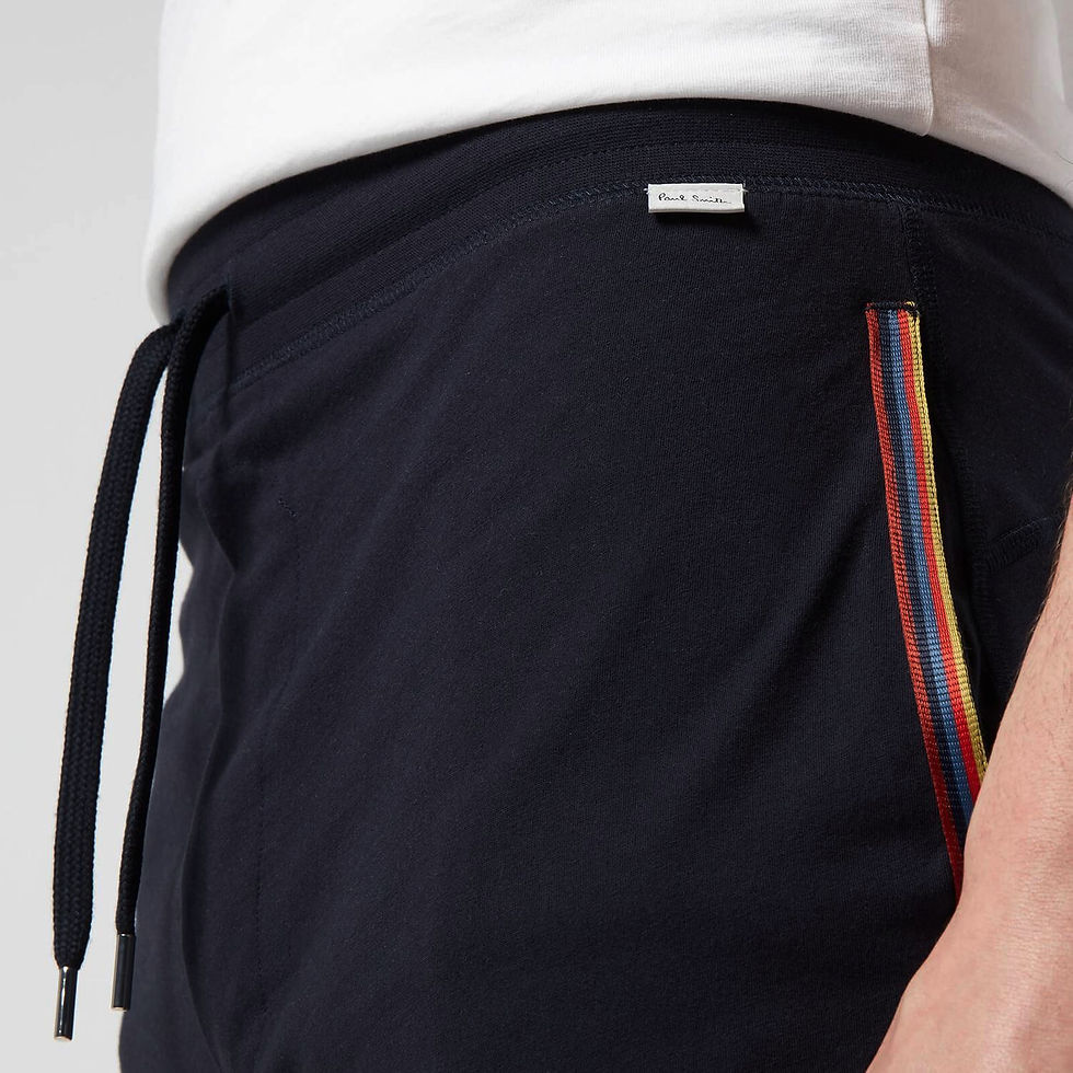 Paul Smith Lounge Pants - BNWT Artist Stripe Pocket Trim Black Cotton Joggers