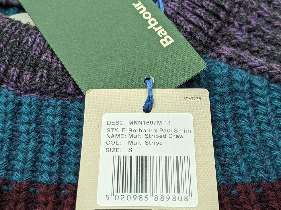 Thumbnail: Paul Smith Loves Barbour Men’s Multi Stripe Wool Jumper Sweater BNWT S/M | £225