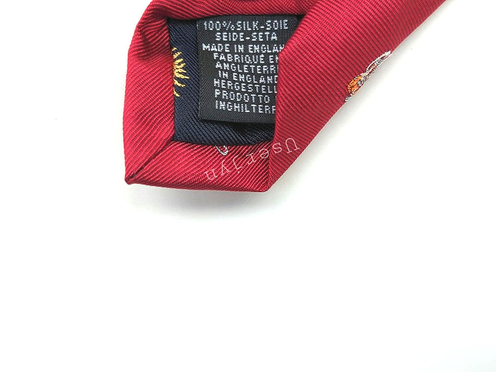 Thumbnail: Paul Smith Cyclist Embroidered Red Silk Tie made in England