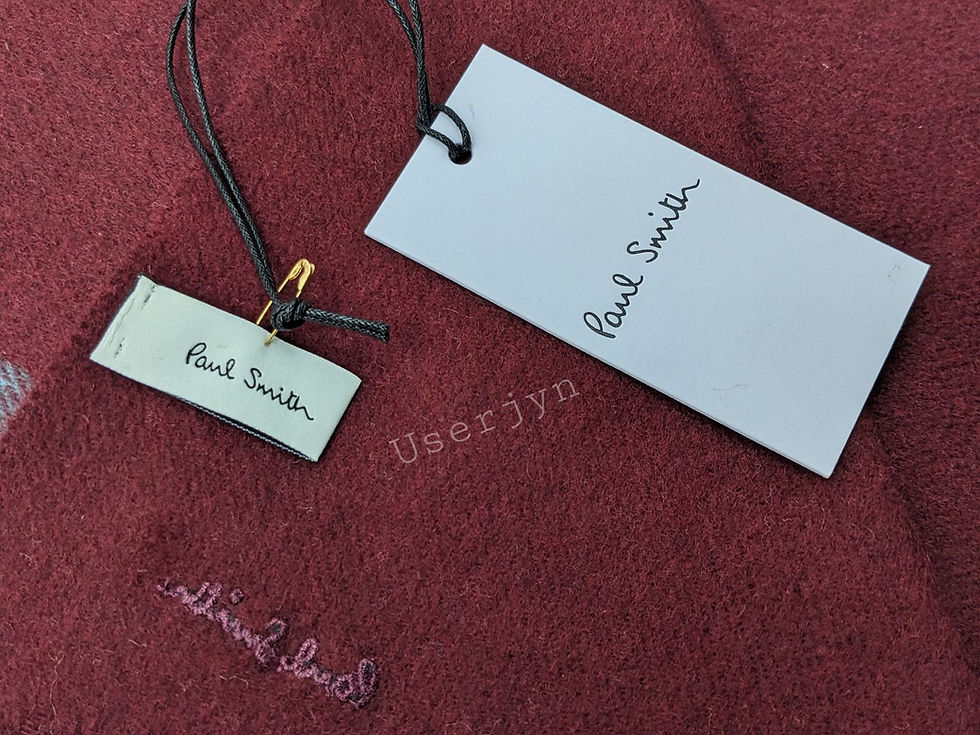 縮圖：Paul Smith Men's Artist Stripe Burgundy Cashmere Scarf with a tag