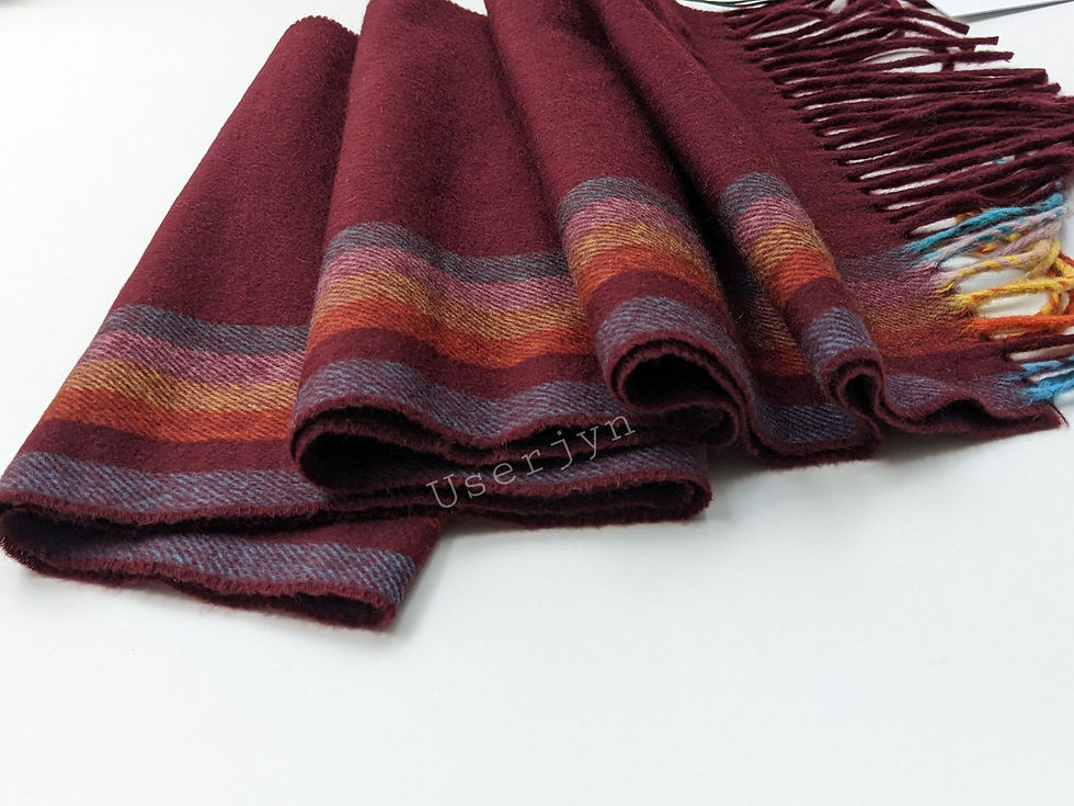 縮圖：Paul Smith Men's Artist Stripe Burgundy Cashmere Scarf side view