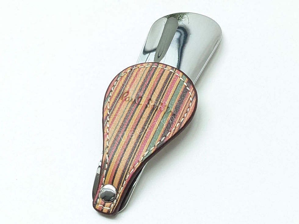 Paul Smith Travel Shoe Horn -BNWT 'Vintage' Signature Stripe Leather RARE