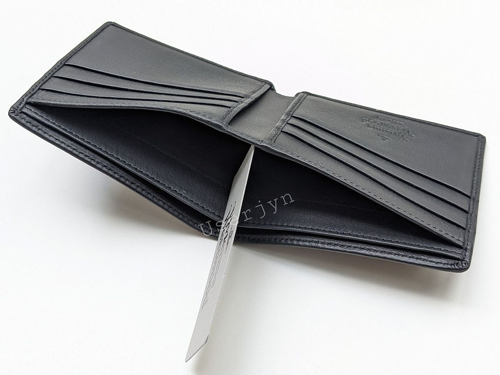 縮圖：Black open wallet with card slots and Userjyn branding, detail shot.