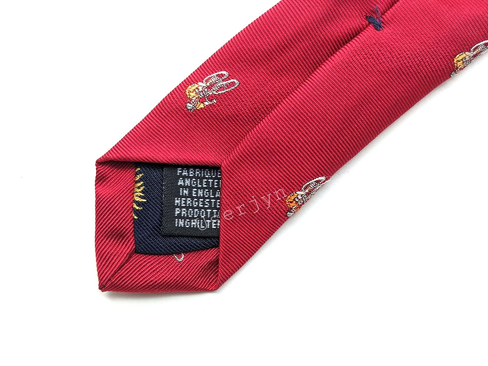 Thumbnail: Paul Smith Cyclist Embroidered Red Silk Tie made of 100% silk