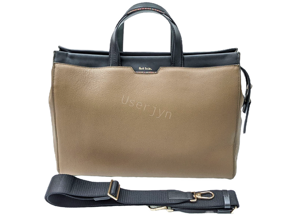 縮圖：Two-tone Paul Smith leather briefcase with shoulder strap