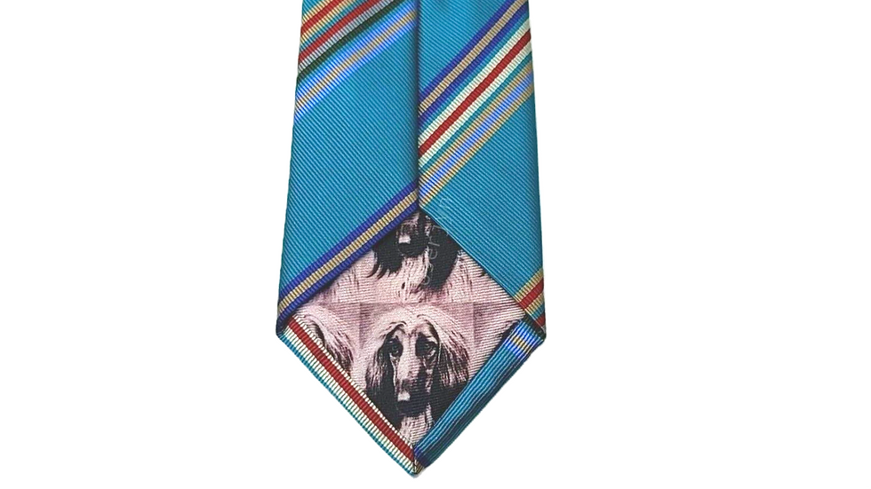 Thumbnail: Paul Smith blue striped tie with dog faces