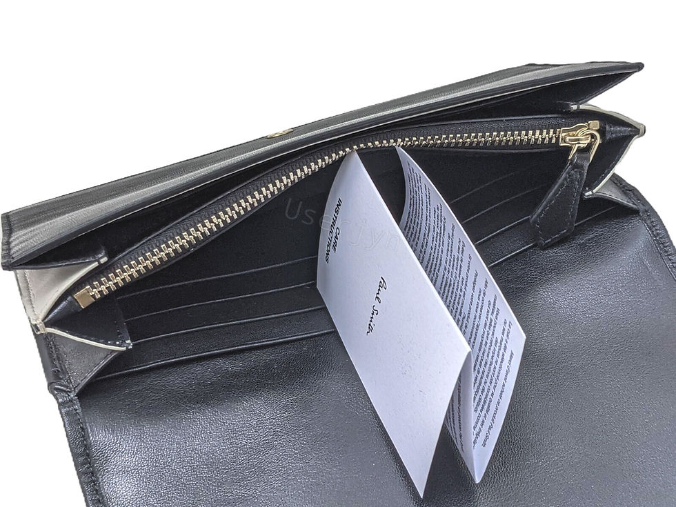 Thumbnail: Paul Smith Cow Hair Concertina Leather Purse, open