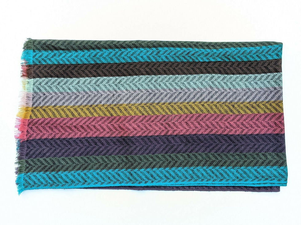縮圖：Paul Smith Artist Stripe Herringbone Scarf stripe details