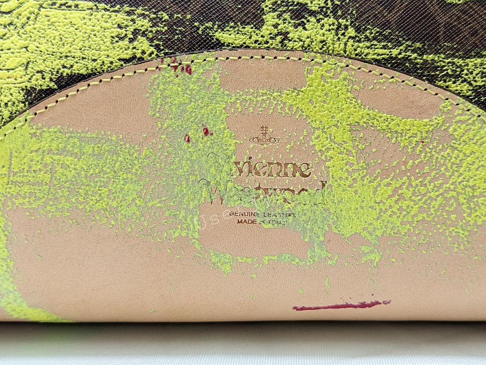 Vivienne Westwood logo and spray paint effect. Vivienne Westwood BNWT Combat Tartan Orb Bag.