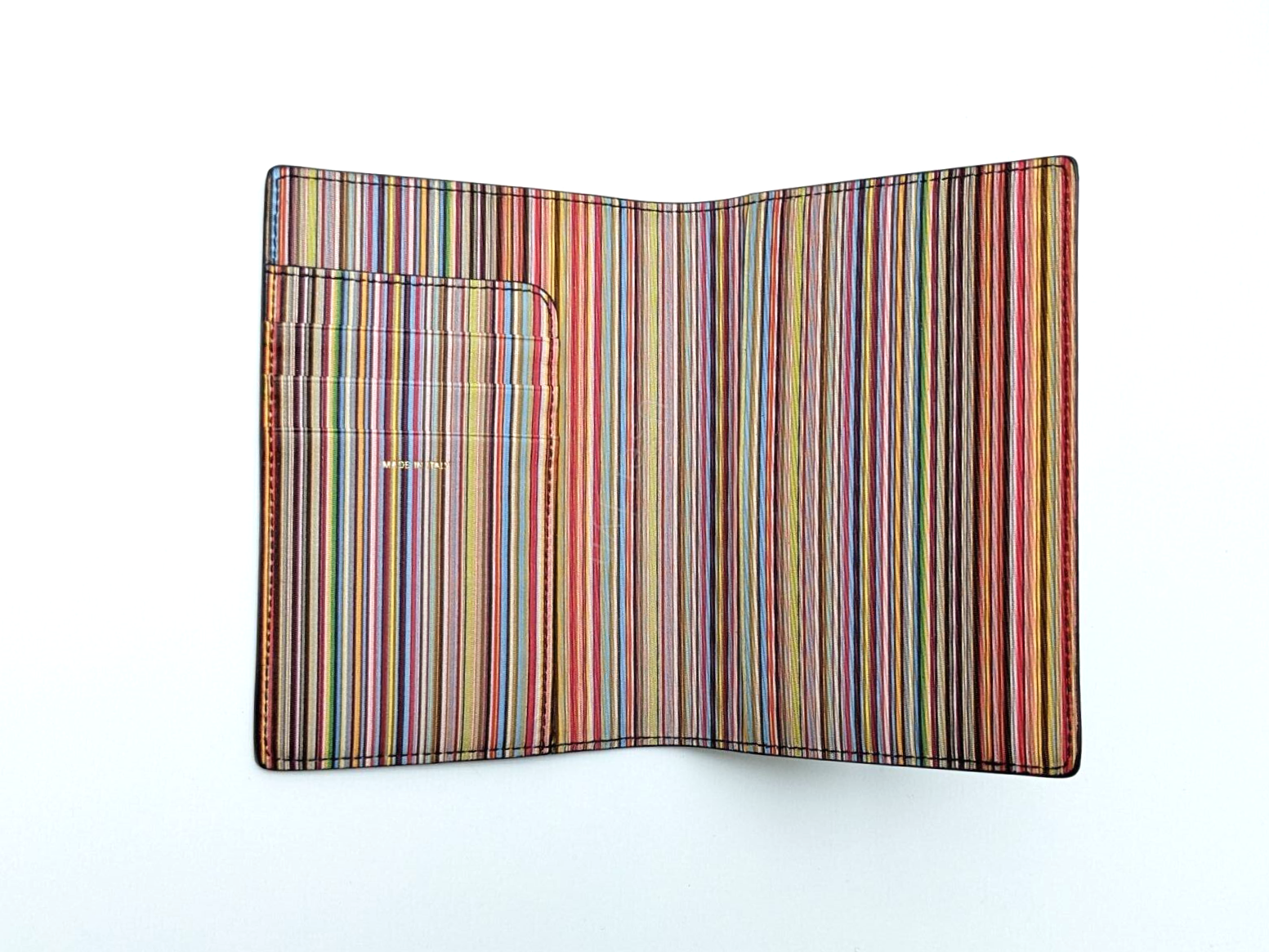 Paul Smith Men’s Signature Stripe Interior Leather Passport Cover Holder BNWT